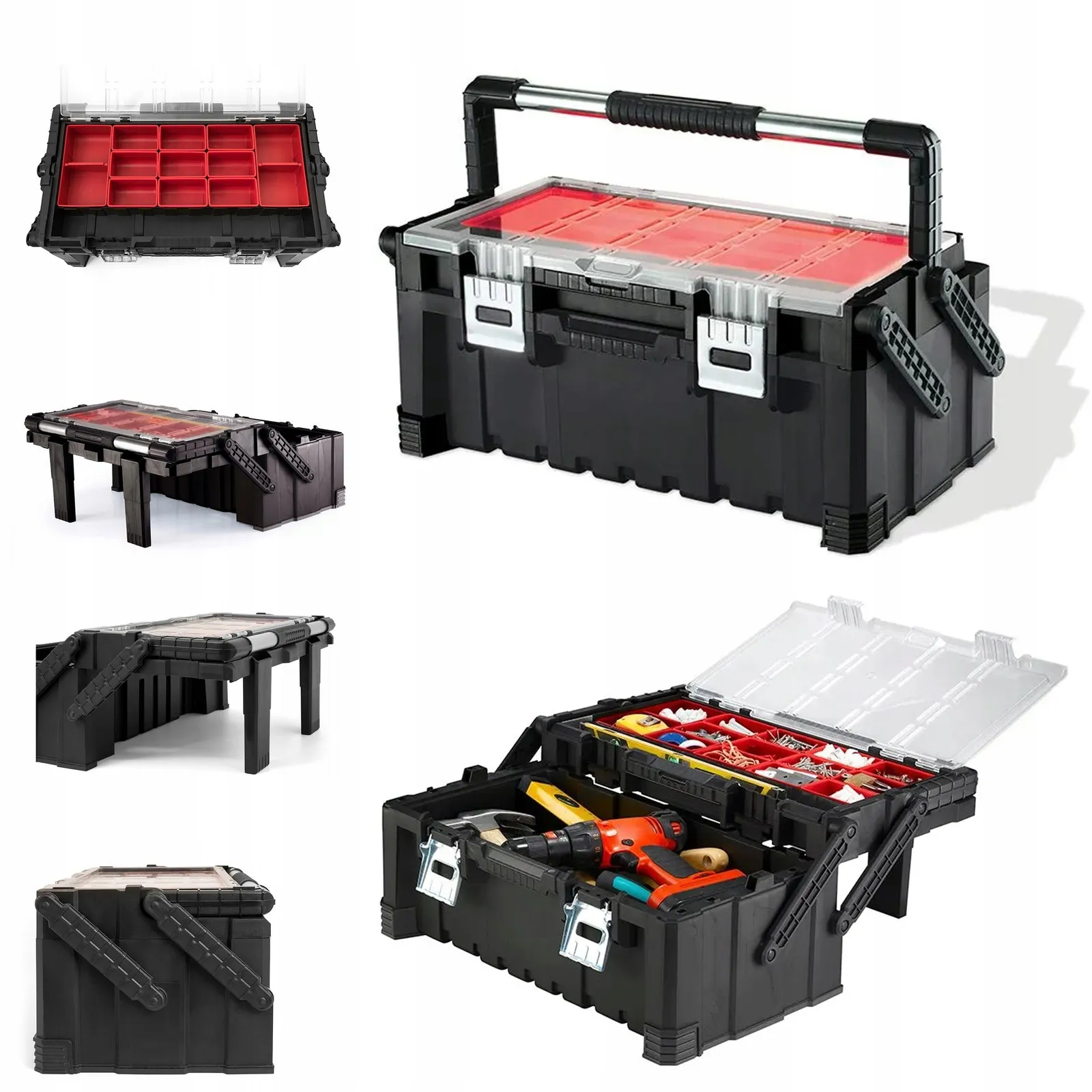 Ящик органайзер для інструментів консольний Keter Cantilever Pro 22″, 26л, 13 контейнерів
