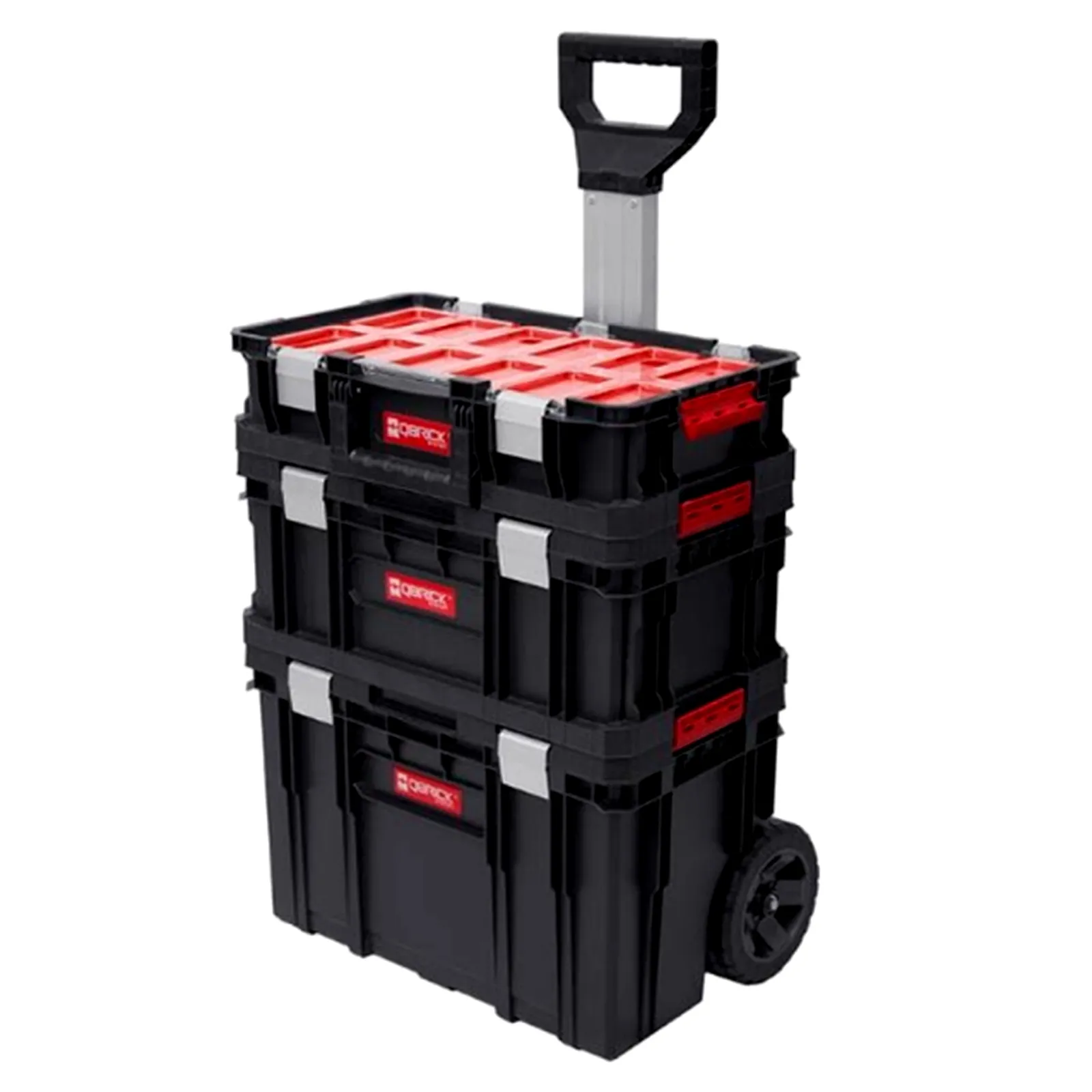 Набір ящиків для інструментів Qbrick System TWO Set Alu Vario — 3в1: візок + ящик + органайзер, металеві замки, модульна система